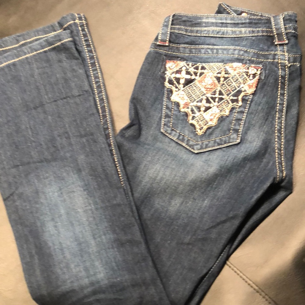 Miss Me boot cut pink embellished jeans